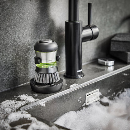 Четка за миене на съдове с отцедник SWIFT черно/сребристо