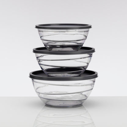 Комплект купички с капаци, 3 бр. прозрачни